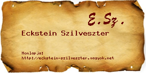 Eckstein Szilveszter névjegykártya